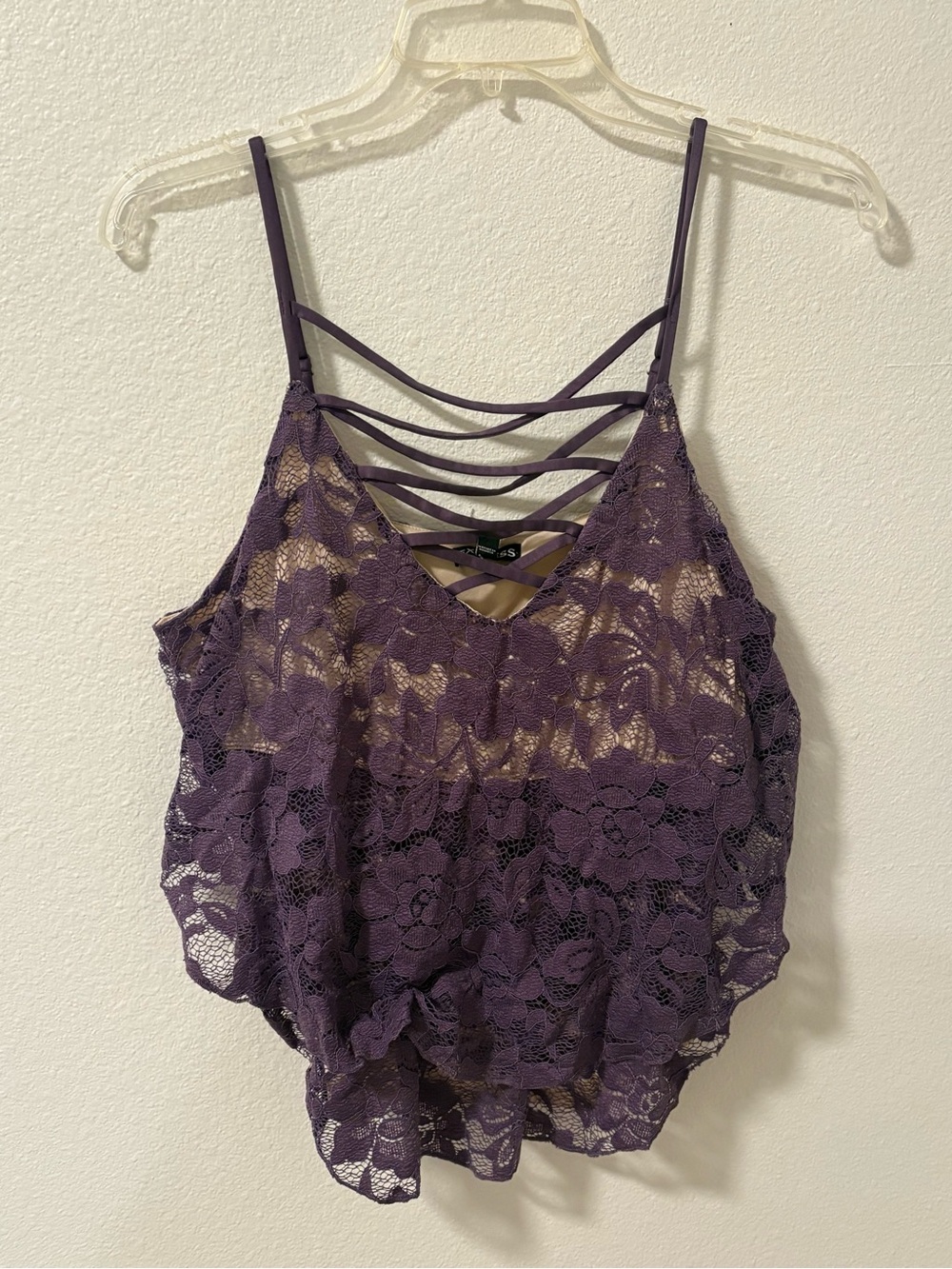 Express Lavender Lace Strappy Tank Top
